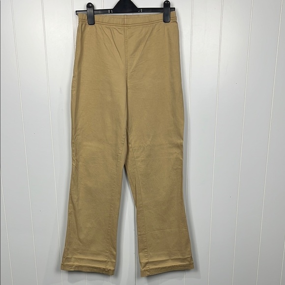 Denim & Co Womens Khaki Pants 16 Tan Pull-On Stretch Waist Back Pockets NWOT - Picture 1 of 10